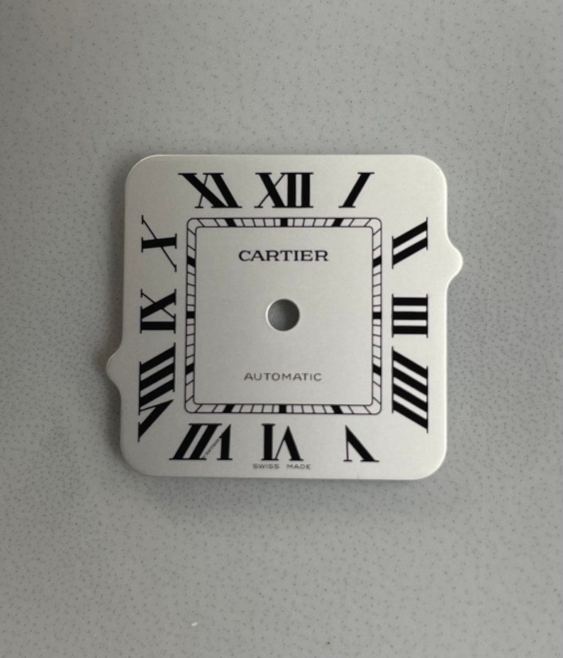 Cartier Santos 22.6mm White Dial Black Roman Steel Automatic Man (Size Difficult to Find)
