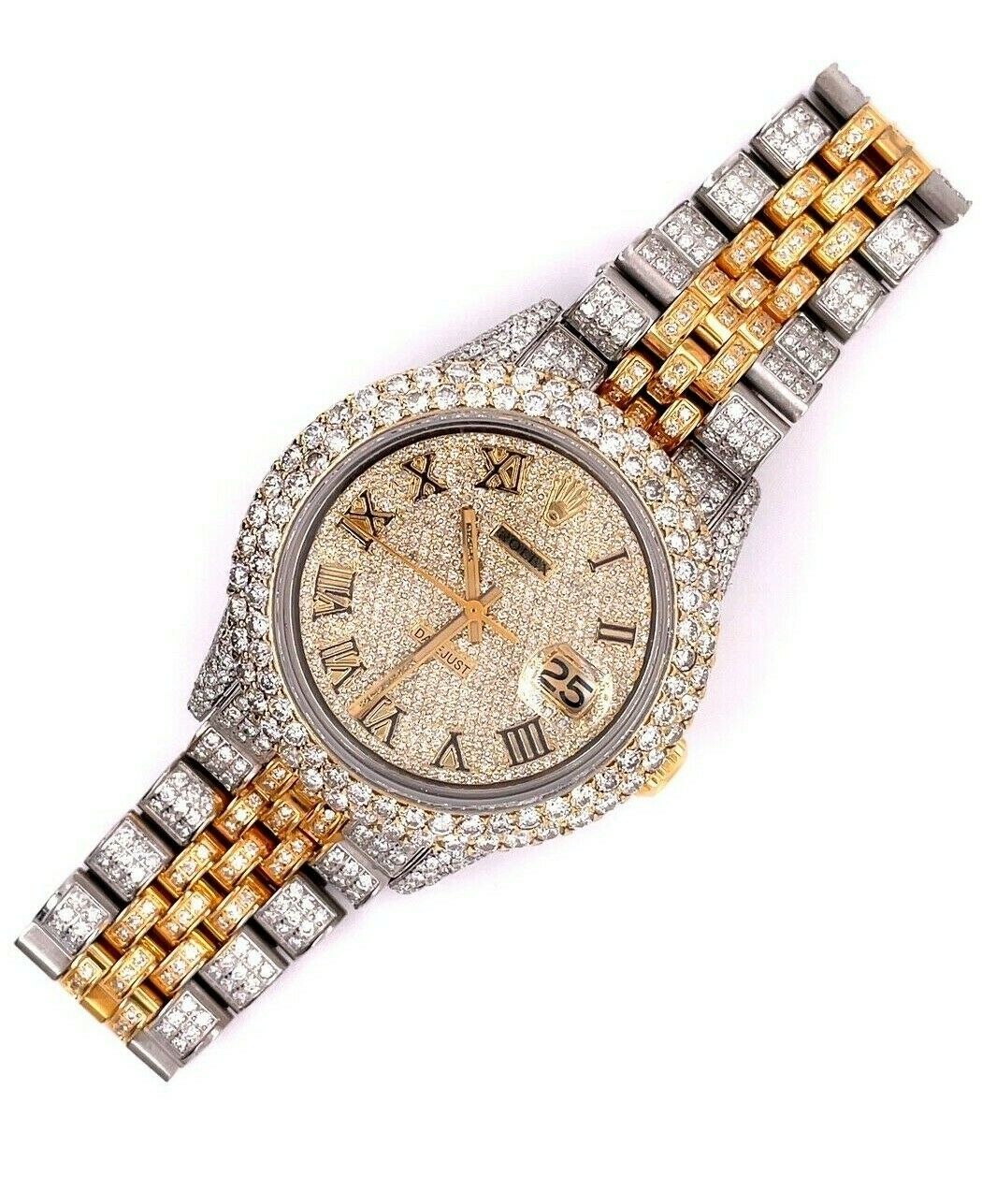 Rolex Datejust 36mm Double Row Diamond Bezel Fully Iced Out