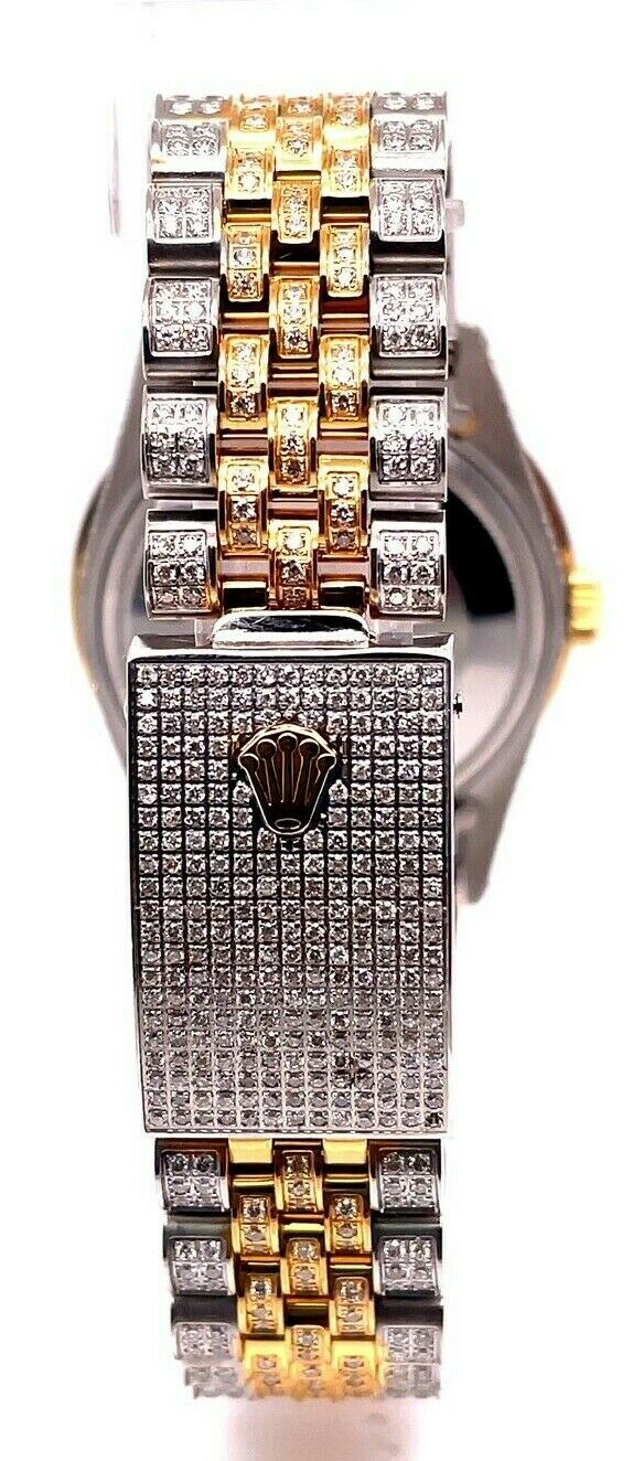Rolex Datejust 36mm Double Row Diamond Bezel Fully Iced Out