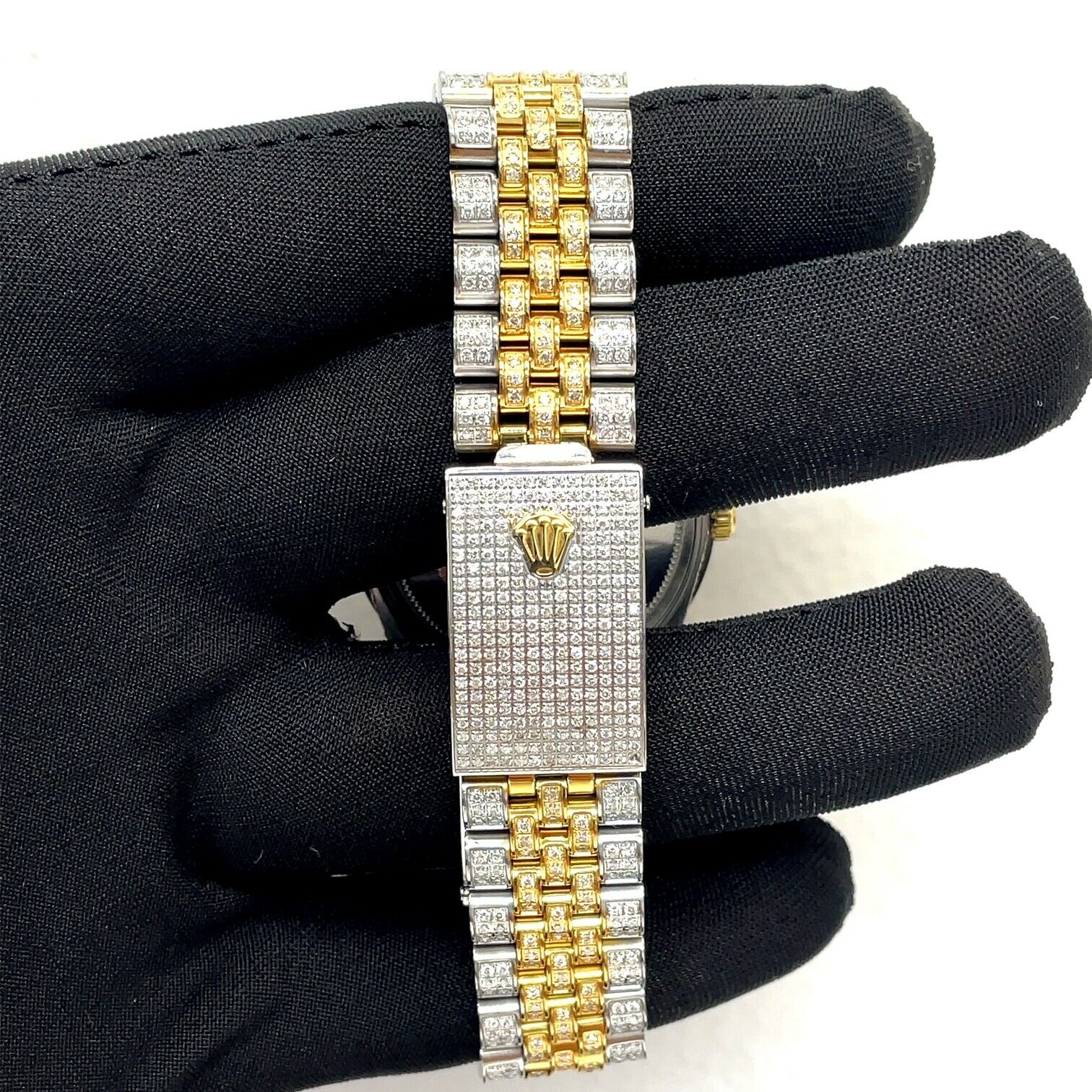 Rolex Datejust 36mm Double Row Diamond Bezel Fully Iced Out